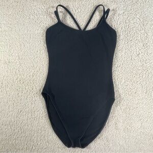 Capezio Black Double Strap Camisole Leotard Ballet Dance | Kids Large
